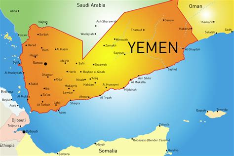 map of yemen and red sea